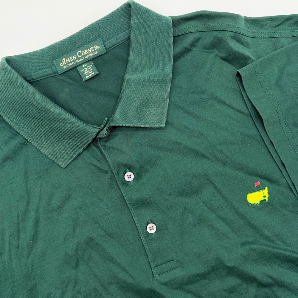 Amen Corner Masters Golf Polo Shirt‎ Green XL 100% Pima Cotton Embroidered Logo